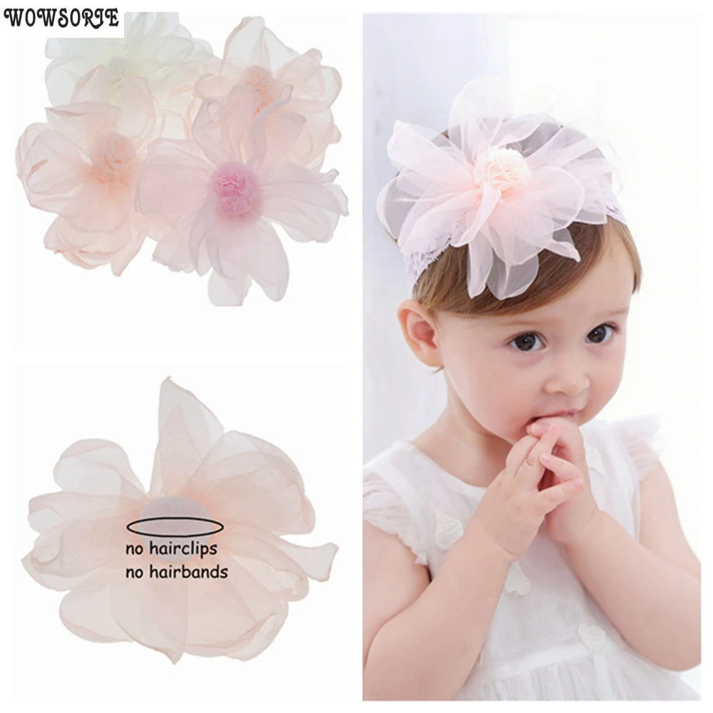 Детские сетчатые кружевные аксессуары для волос сделай сам 12 см цветочные без