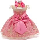 Кружевное платье принцессы для маленьких девочек, наряды на день рождения, платье для крестин для новорожденных, комплект рождественской одежды для малышей, От 1 до 2 лет