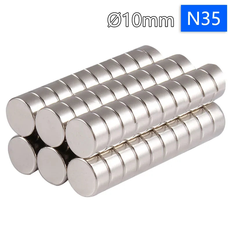 

N35 Neodymium Magnet 10x1 10x1.5 10x2 10x3 10x4 10x5 10x6 10x8 10x10 Rare Earth NdFeB Magnets Round Powerful Permanent Magnetic