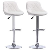 2pcsset modern bar stools pu leather bar stool lift height adjusted swivel leisure home office kitchen backrest chair bar table