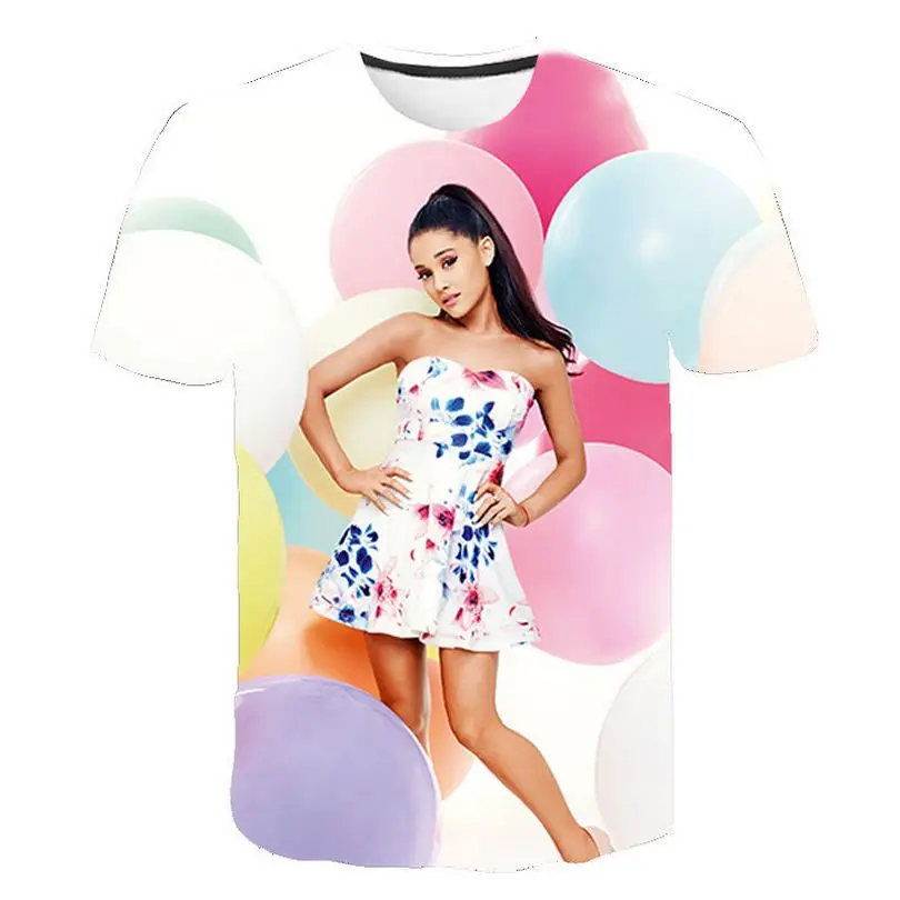 3D Ariana Grande Мужская футболка с коротким рукавом вырез лодочкой уличная одежда
