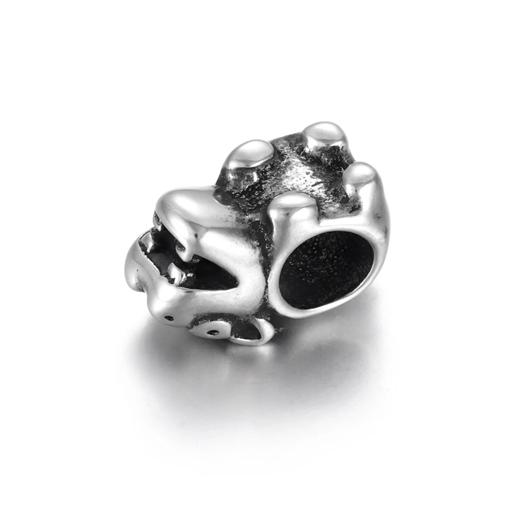 Нержавеющая сталь бегемота из бисера отполированное 5 мм отверстие Европейские