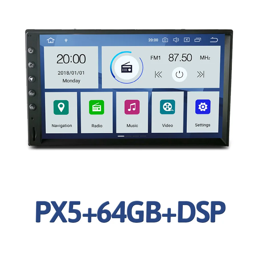 PX5 built DSP DSP PX6 ips DSP Android 9,0 4 Гб ОЗУ+ 64 ГБ+ 6 ядерный Автомобильный мультимедийный плеер 2 Din для универсального RDS радио gps карта Bluetooth 4,2 wifi - Цвет: PX5 built DSP