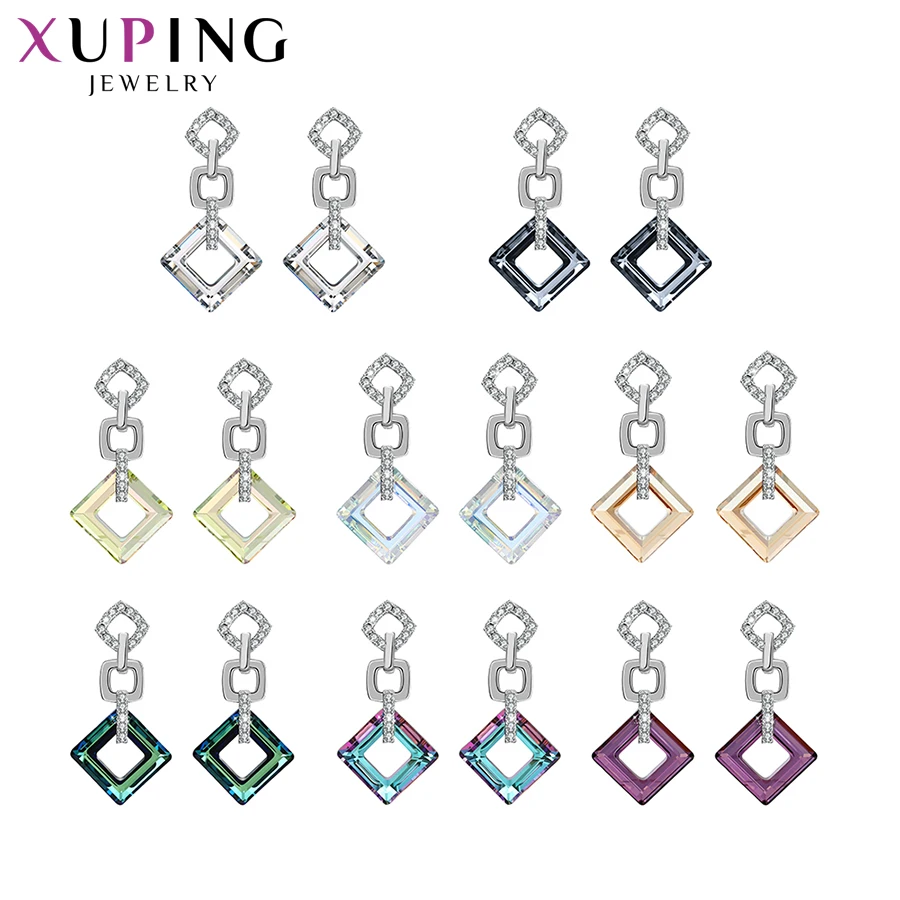 Xuping, изысканные цветные серьги, высокое качество, кристаллы от Swarovski, цветное покрытие, для женщин, подарок на день Святого Валентина, S89-202