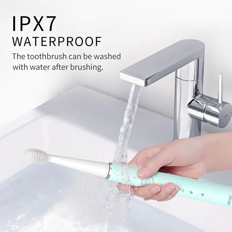 

Seago ElectricToothbrush Ultrasonic ElectricToothbrush40000Strokes IPX7 Waterproof USB Ultrasoni ElectricToothbrush tooth brush