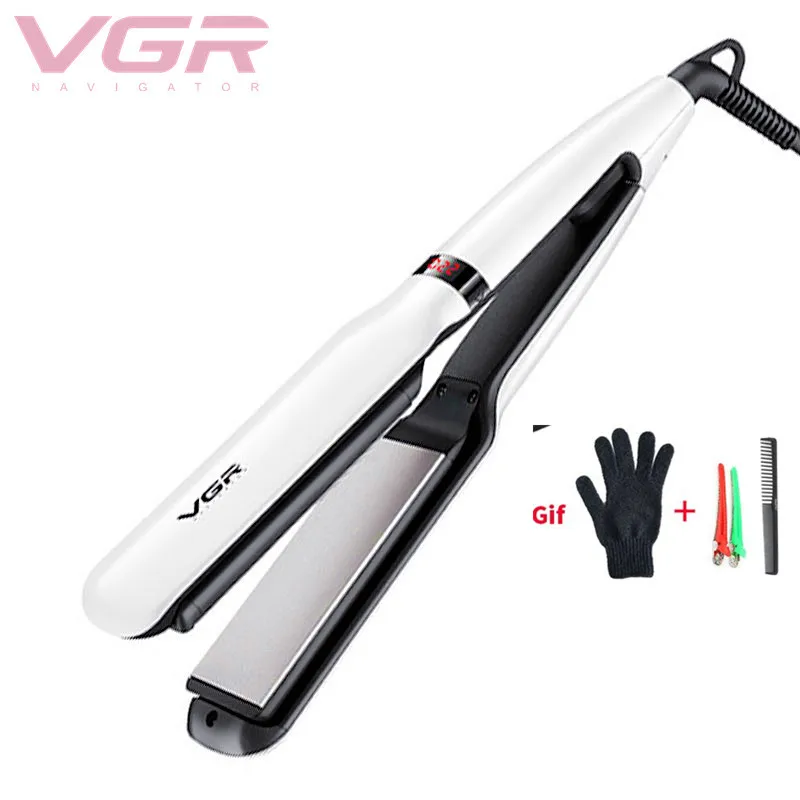 Выпрямитель для волос 2-в-1 с керамическим покрытием гребень завивки Плойка