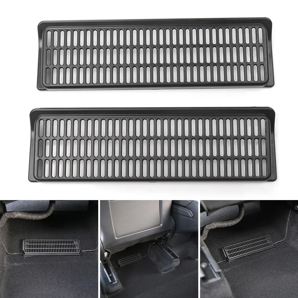 

2X Under Seat Air Vent Outlet Dust Covers Protective Covers Anti-blocking Replacement Accessories For 2017-2021 Tesla Model 3