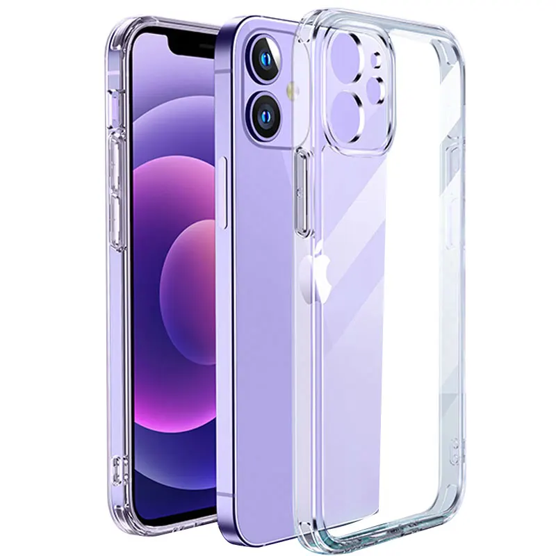 

Clear Case For iPhone 11 12 Pro Max Shockproof Silicone Phone Case For iphone 11 Pro 12 Mini Camera protection Cover