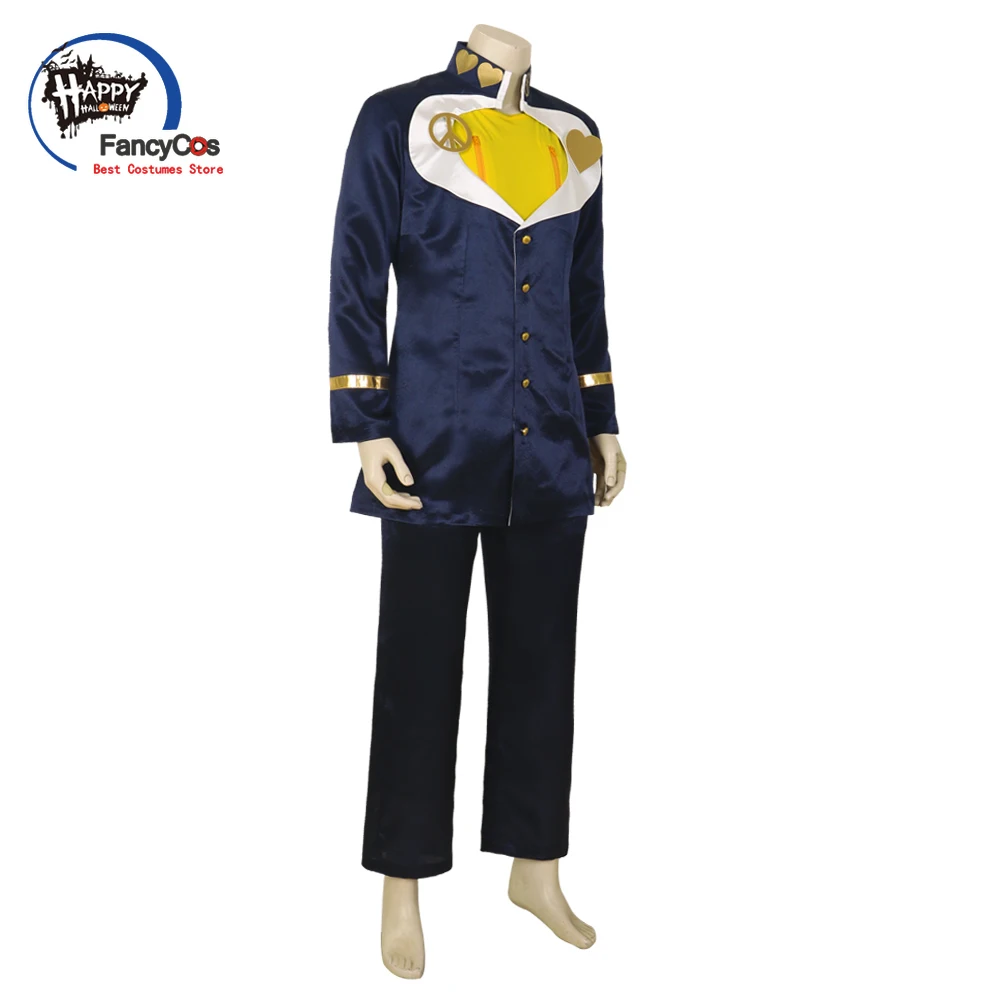 Костюм для косплея Джоджо из аниме Невероятные приключения костюм темно-синего