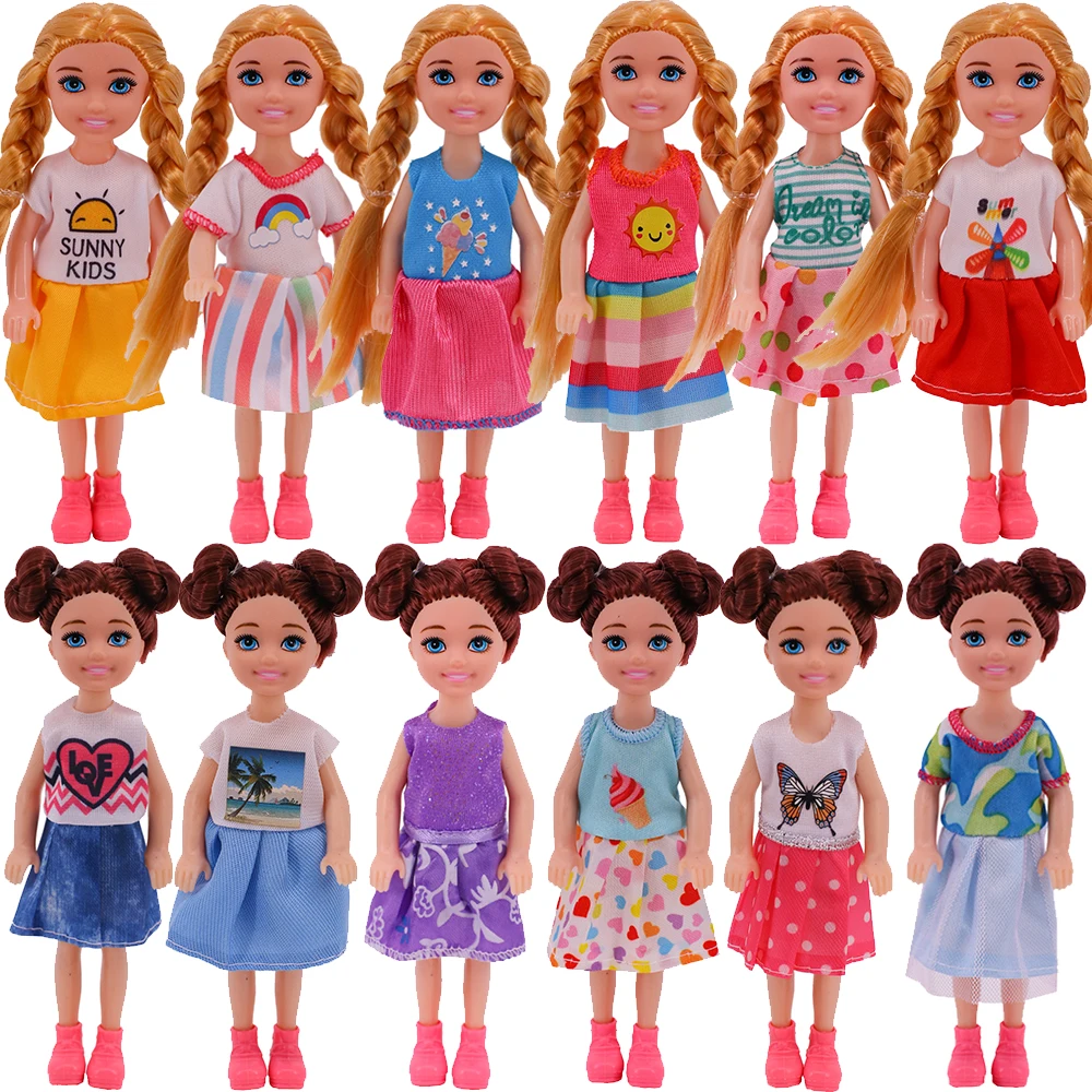 Free Shipping 2021 Fashion Dress 25 Styles For 14 cm Wellie Kelly Doll Clothes Fashion Dress Casual Comfortable Clothes Toys
