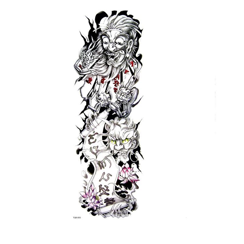 

Hell Ghost King Waterproof Temporary Tattoos Men Tattoo Full Arm Sleeves Kit Tattoo Temporary Tattoos Sleeves Fake Tatoo