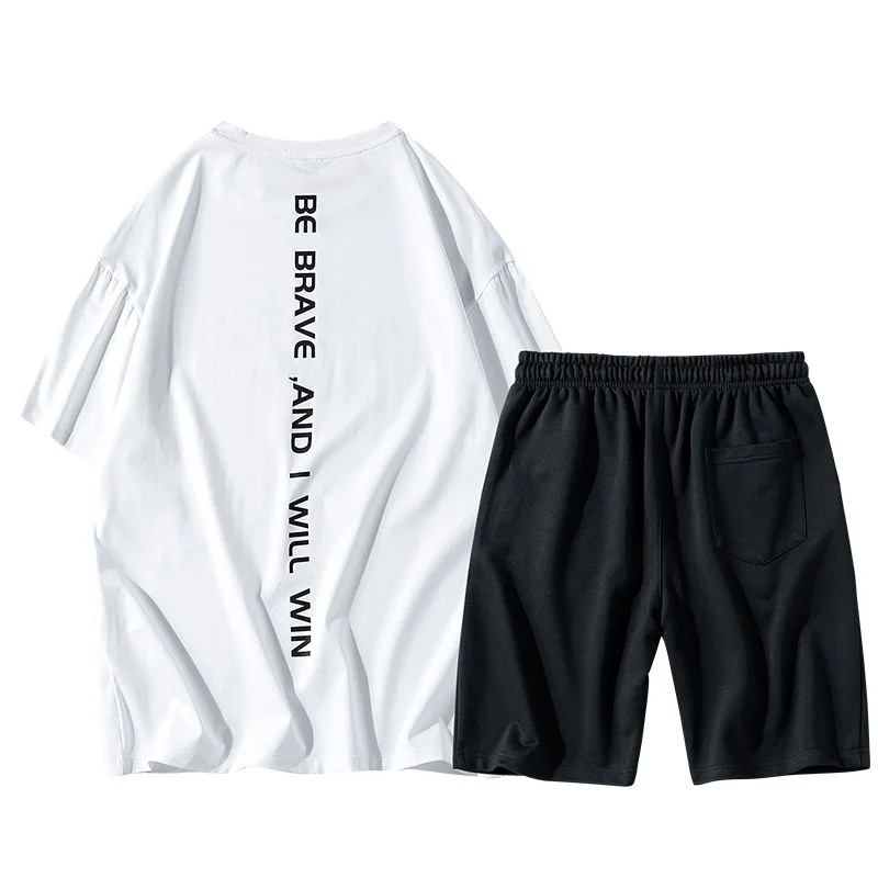 Мужской повседневный спортивный костюм из 2 предметов футболка с коротким