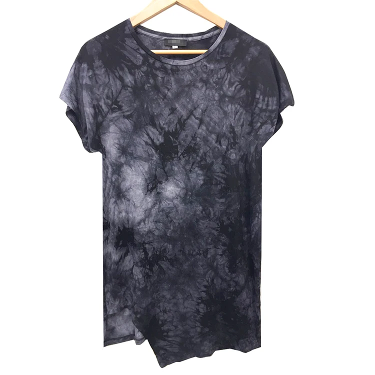 Модный дизайн пошива в британском стиле мужская длинная футболка с крашеным