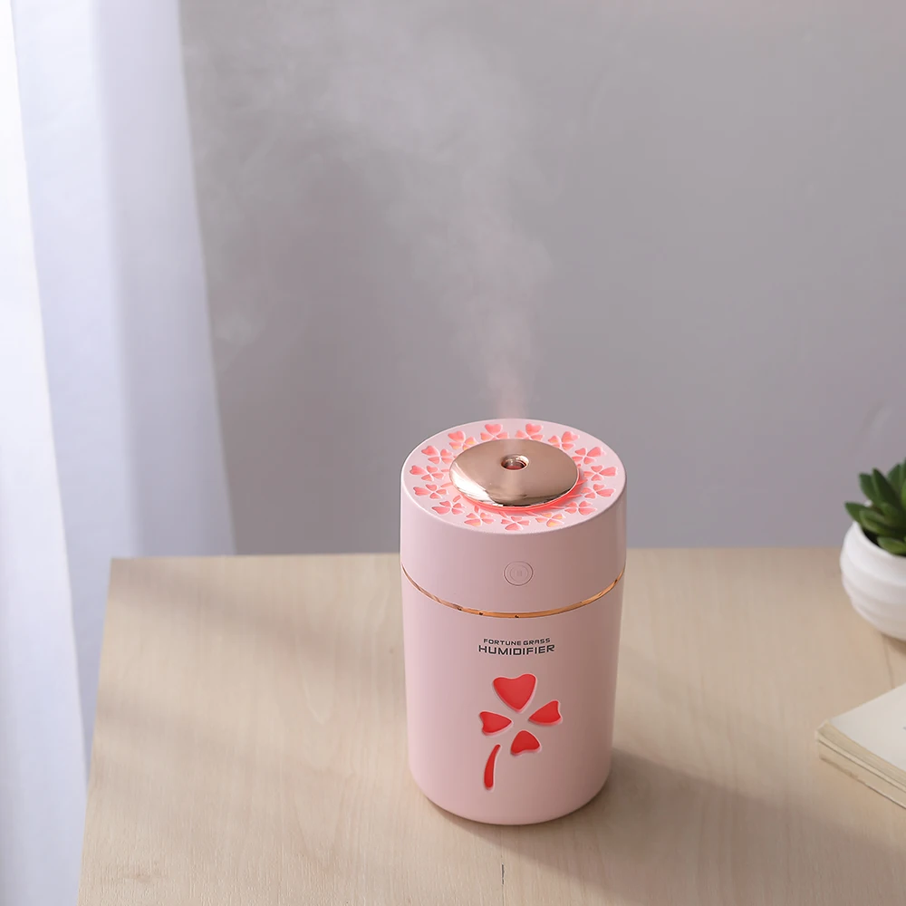 

280ml Lucky Grass USB Humidifier For Home Ultrasonic Car Mist Maker with Colorful Night Lamps Mini Office Desktop Air Purifier