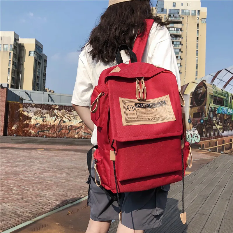 

Fashion Canvas Backpack Women Shoulder Bag School bags for Teenager Girls Boys Casual Travel Rucksack Black Mochila sac a dos