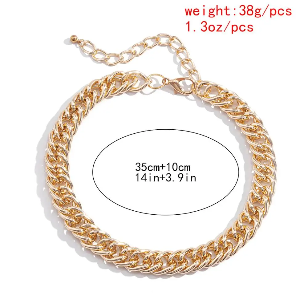 

Lacteo Hip Hop Metal Cross Chain Choker Necklace for Women Exaggerated Unusual Chain Statement Charm Necklace Female Gifts