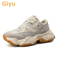 giyu 2020 new flat couple shoes breathable thick bottom microfiber soft sole sneakers little white shoes