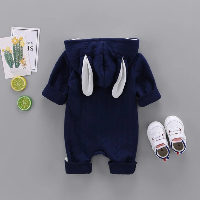 Восхитительный комбинезон в виде ушей кролика для детей с капюшоном на молнии