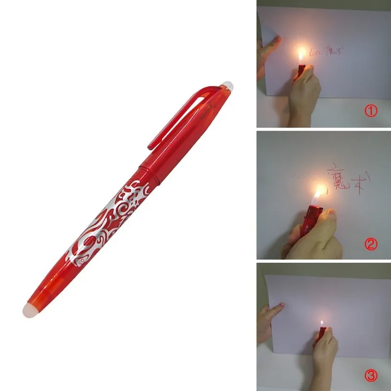 Magic Ink Flame Heating Invisible Vanish Disappear Erasable Ball Pen Magic Tricks Pen