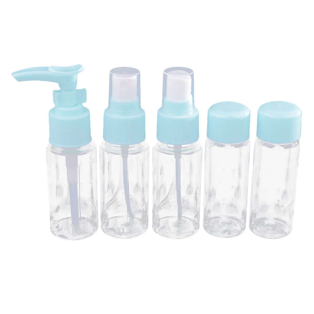 

5pcs/set Makeup Spray Bottles Kits Atomizer Portable Shampoo Cream Lotion Container Travel Cosmetic Bottle