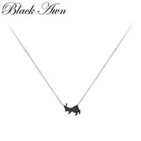 2020 new black awn classic silver color jewelry rabbit necklace for women black spine female gift k049