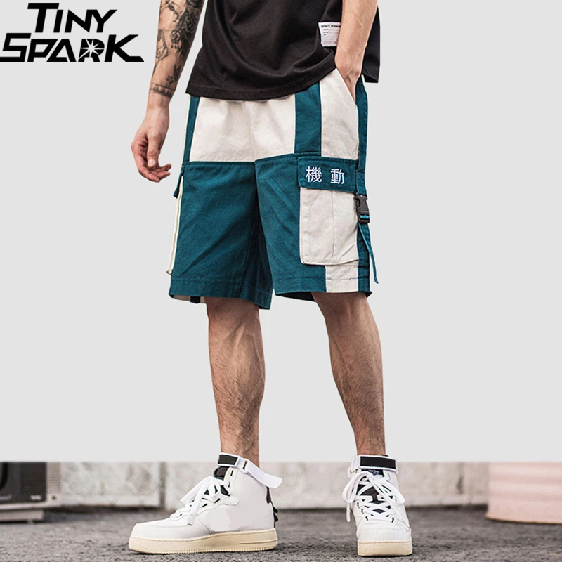 Шорты карго мужские цветные в стиле Харадзюку уличная одежда хип хоп джоггеры с