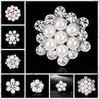 diy bouquet bridal wedding accessories simulated pearl lapel pins rhinestones flower brooches for women brooch jewelry