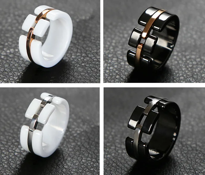 Фото Новое поступление Серебряный керамические кольца для мужчин и женщин Циркон
