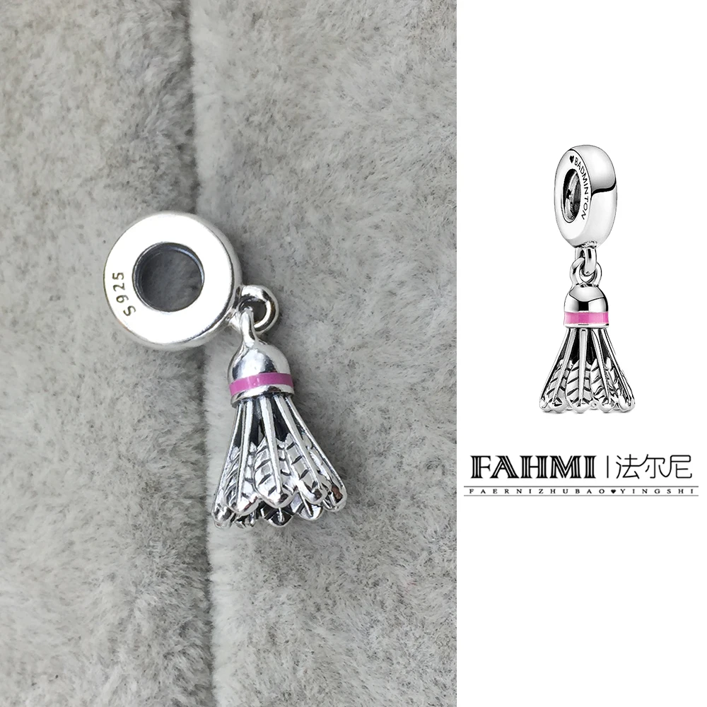 

2020 Summer New 100% 925 Sterling Silver Passion Badminton Birdie Charm DIY Bracelet High Quality Fashion Jewellery For Women