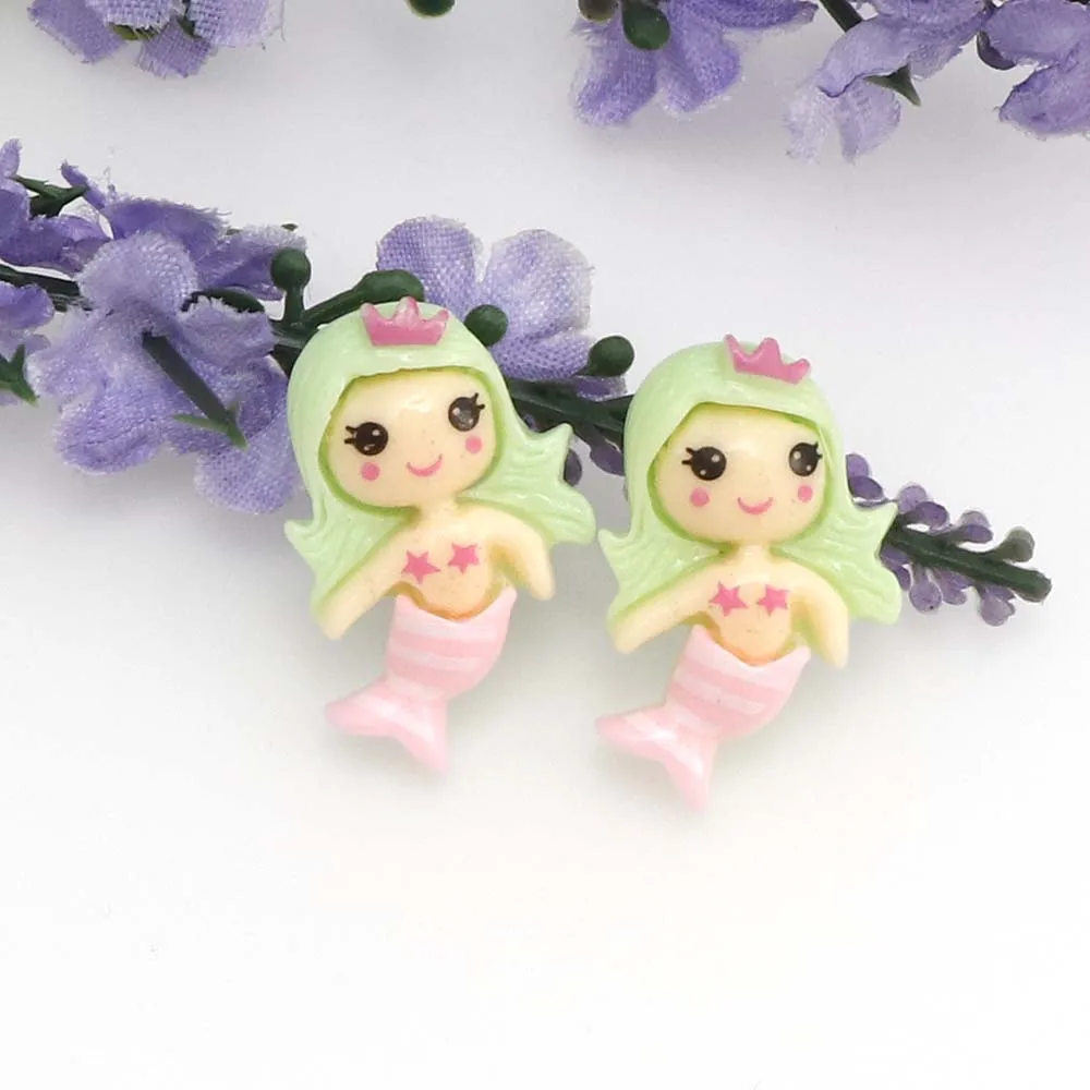 10 шт. смешанный гриль хвост русалки плоская задняя часть украшение из смолы