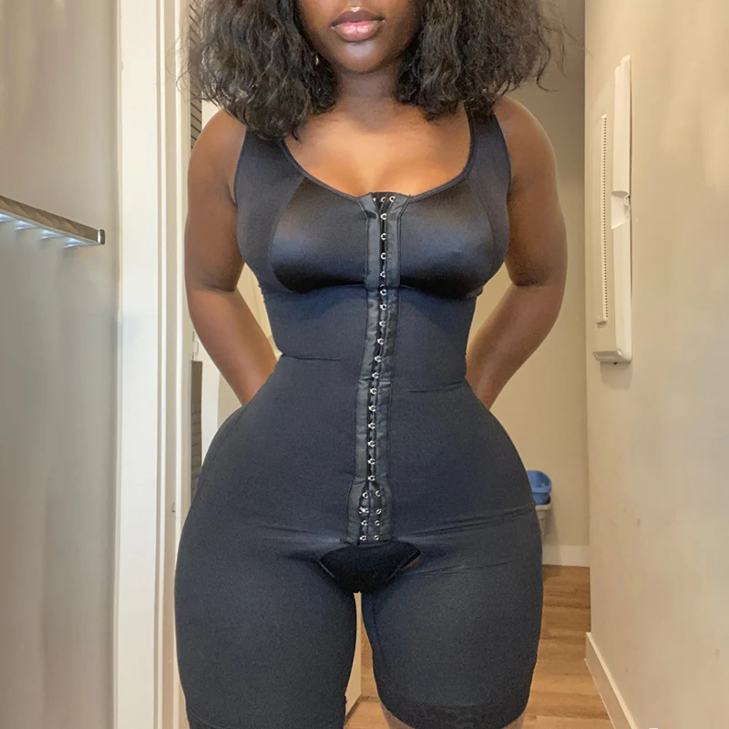 Fajas Colombianas Sculpting Full Body Shaperwear Adjustable Hook And Eye Open Crotch Women Underwear Compression Bodysuit
