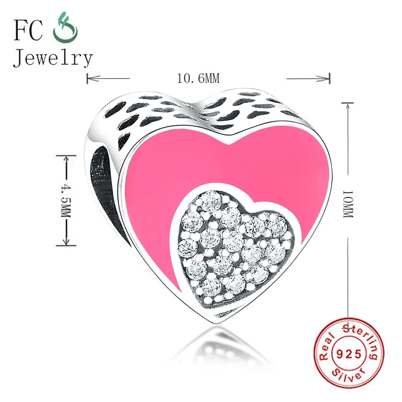 Бусина Шарм с розовой эмалью серебро 925 пробы|Бусины| |