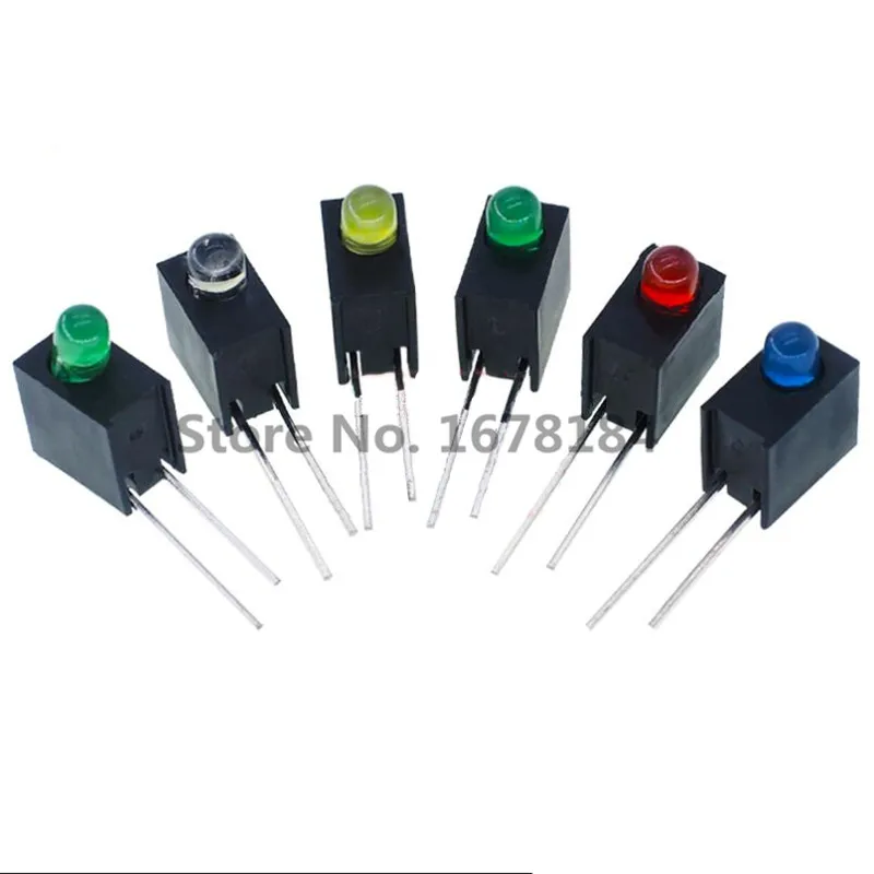 100 шт. светодиодный светильник отверстие черный держатель лампы с 3 мм 90 градусов