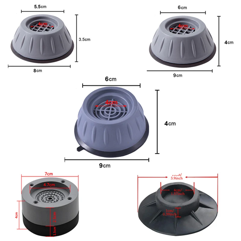 Anti Vibration Pads Washing Machine Feet Pads Dampers Rubber Feet Mat Furniture Lifting Foot Base Rubber Pad Refrigerator Stand images - 6