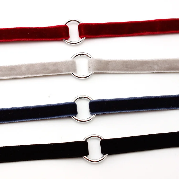 Винтажное геометрическое колье-чокер из бархата красного черного цветов