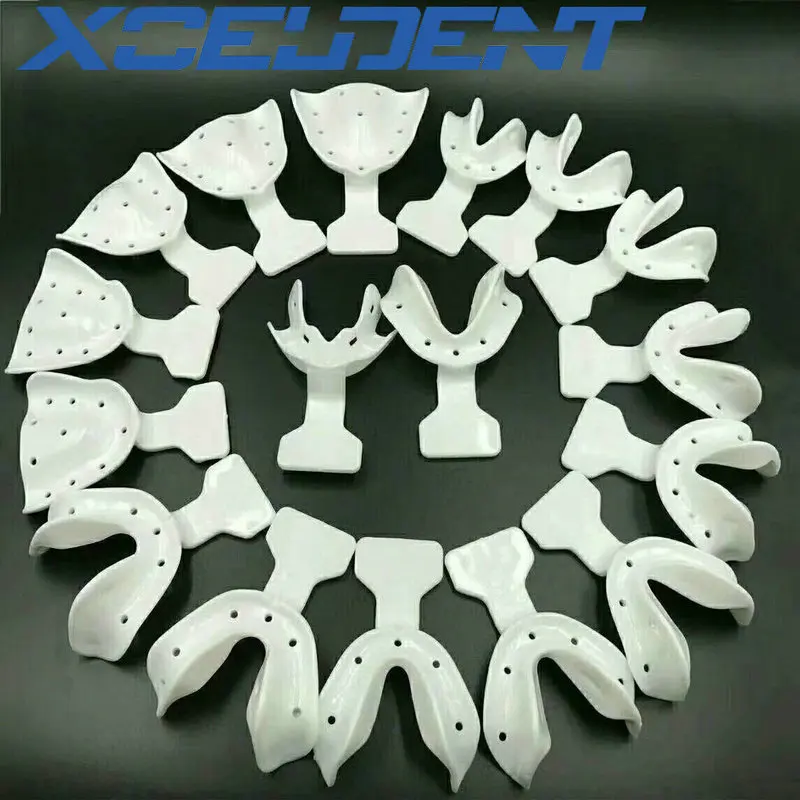 17 шт./компл. стоматологический Edentulous челюсти оттискные ложки пожилого возраста рамка вырез на спине стоматологические материалы питания для инструменты для рта