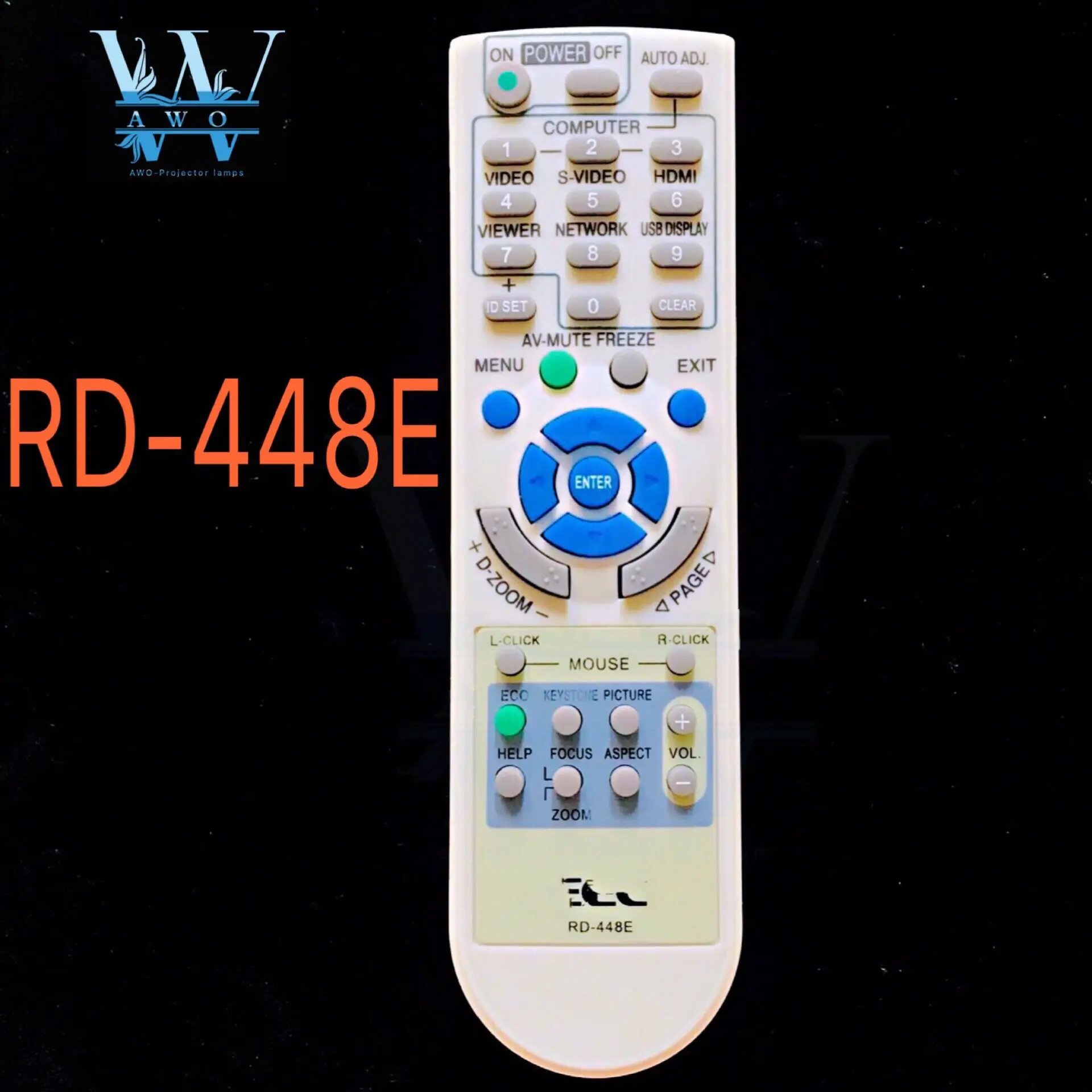 

Remote Controller for NEC Projector RD-448E RD-443E LT180+ V260X+ V300X+ V260 LT280 LT380 M230 RD-450C M260XC VT LT NP