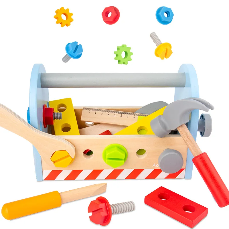 

Kids Wooden Simulation Repair Tool Basket Disassembly Assembly Baby Educational Toys Hands-on Ability Pretend Play Toy Gift