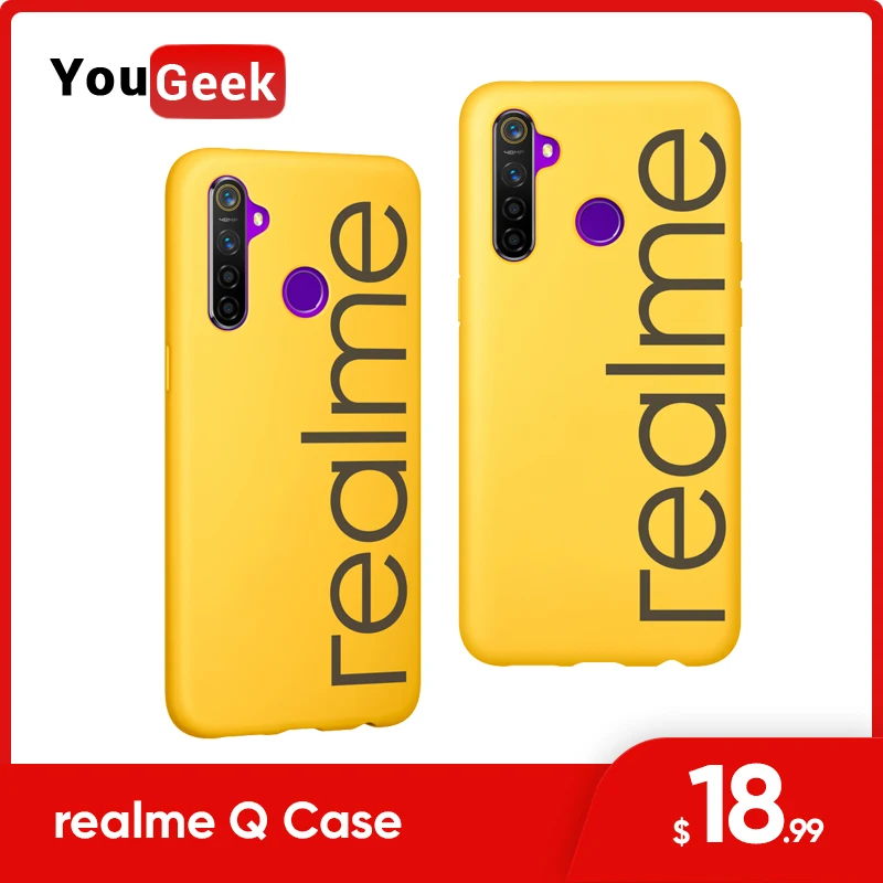 Оригинальный чехол realme Q 5 Pro из ПУ + ТПУ устойчивый к царапинам дизайн для камеры