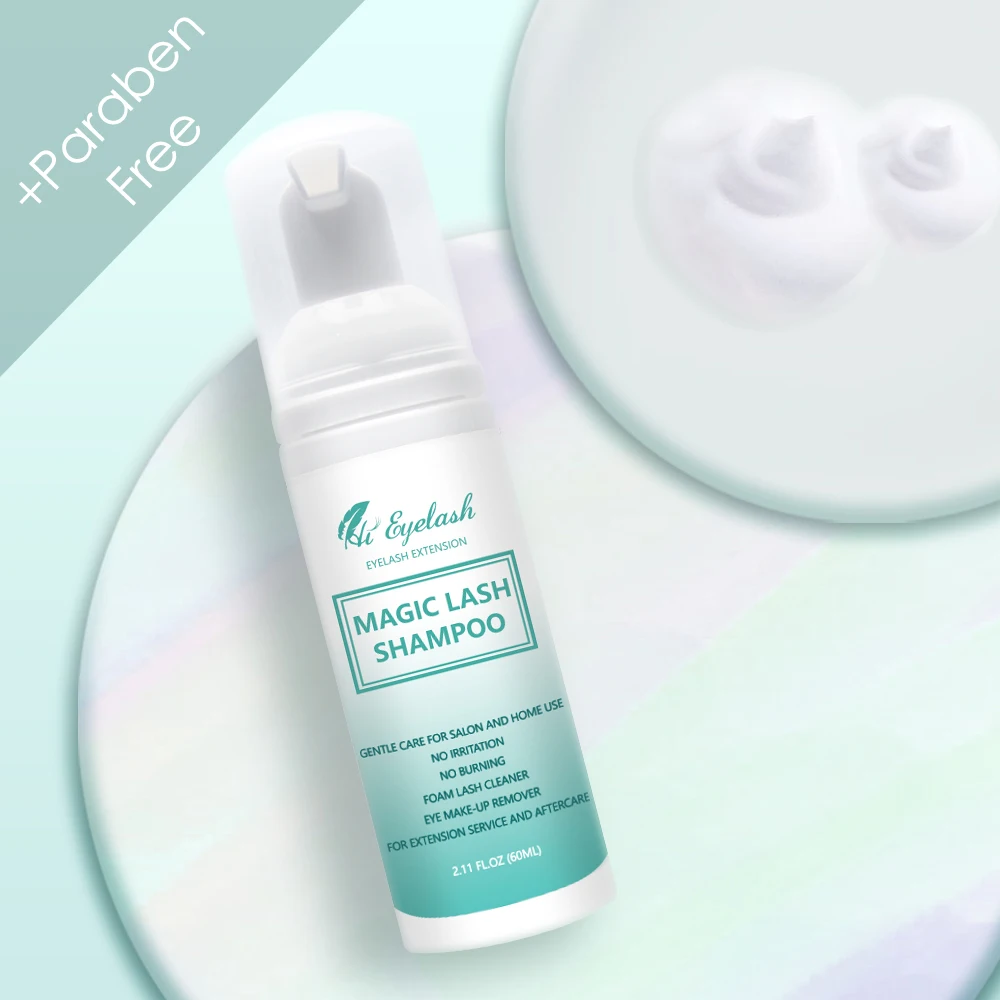

60ml Eyelash Extension Cleanser For Eyelash Shampoo Brush Kit Lash Cleanser Private Label Eyelash Shampoo Foam Pump Design Korea