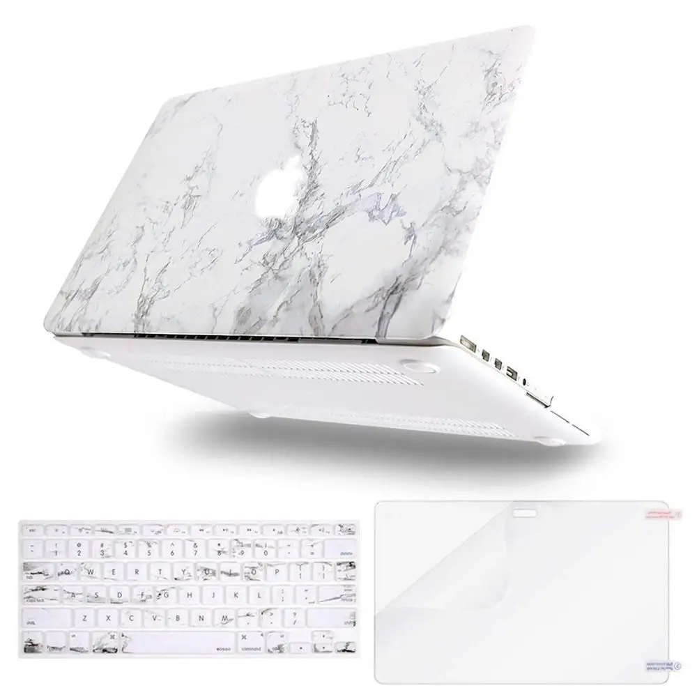 Mosiso для Macbook Pro 13 Чехол для компьютера для Mac Pro 13 A1502/A1425 чехол 2012-+ силиконовый КБ чехол+ защита экрана - Цвет: White Marble