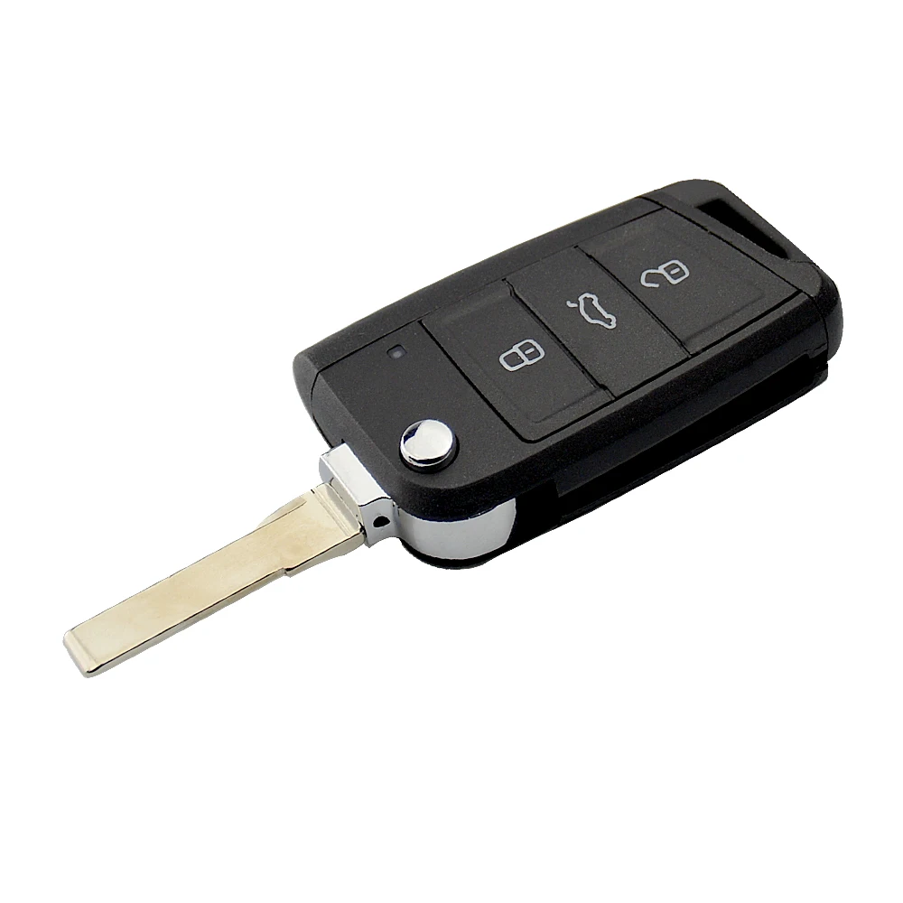Okeytech For Skoda Octavia 3 Buttons Remote Car Key Shell For Volkswagen Passat Golf 7 MK7 Seat Polo& Glossy Key Accessories