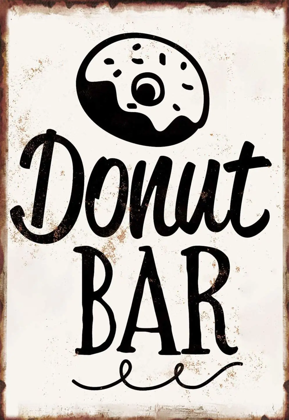 

Metal Tin Sign Donut Bar Suitable for Dessert Shop Bakery Room Interior Wall Decoration Retro Art Square Metal Plate 8X12 Inches