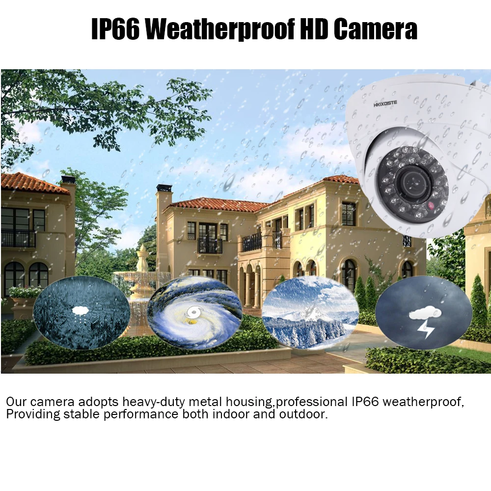 HKIXDISTE AHD CCTV камера CCD ИК фильтр Белый Черный Крытый Купол 24 шт. светодиодов 4MP