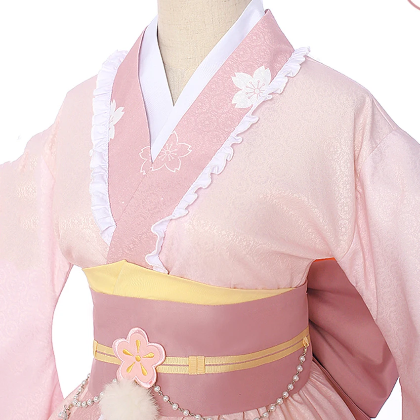 Костюм для косплея моя геройская Академия урарака охако милое Розовое Кимоно