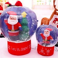 60cm100cm giant santa claus christmas tree snow globe inflatable led toys yard outdoor blow up decoration christmas party prop