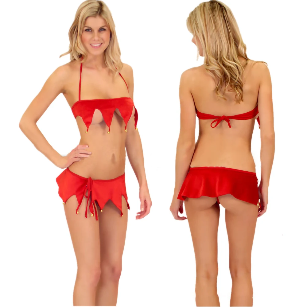 

Sexy Christmas Lingerie Adult Erotic Xmas Sexy Three-point Christmas Girl Bikini Red Temptation Santa Claus Lingerie Suit