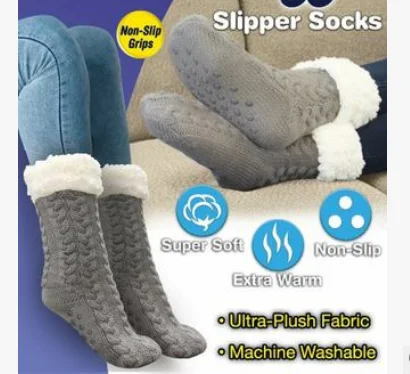 Новые женские носки мягкие толстые флисовые теплые Нескользящие тапочки