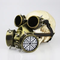 unisex steampunk gas mask fashion retro rivets respirator cyber gothic punk cosplay spikes masks halloween party accessories
