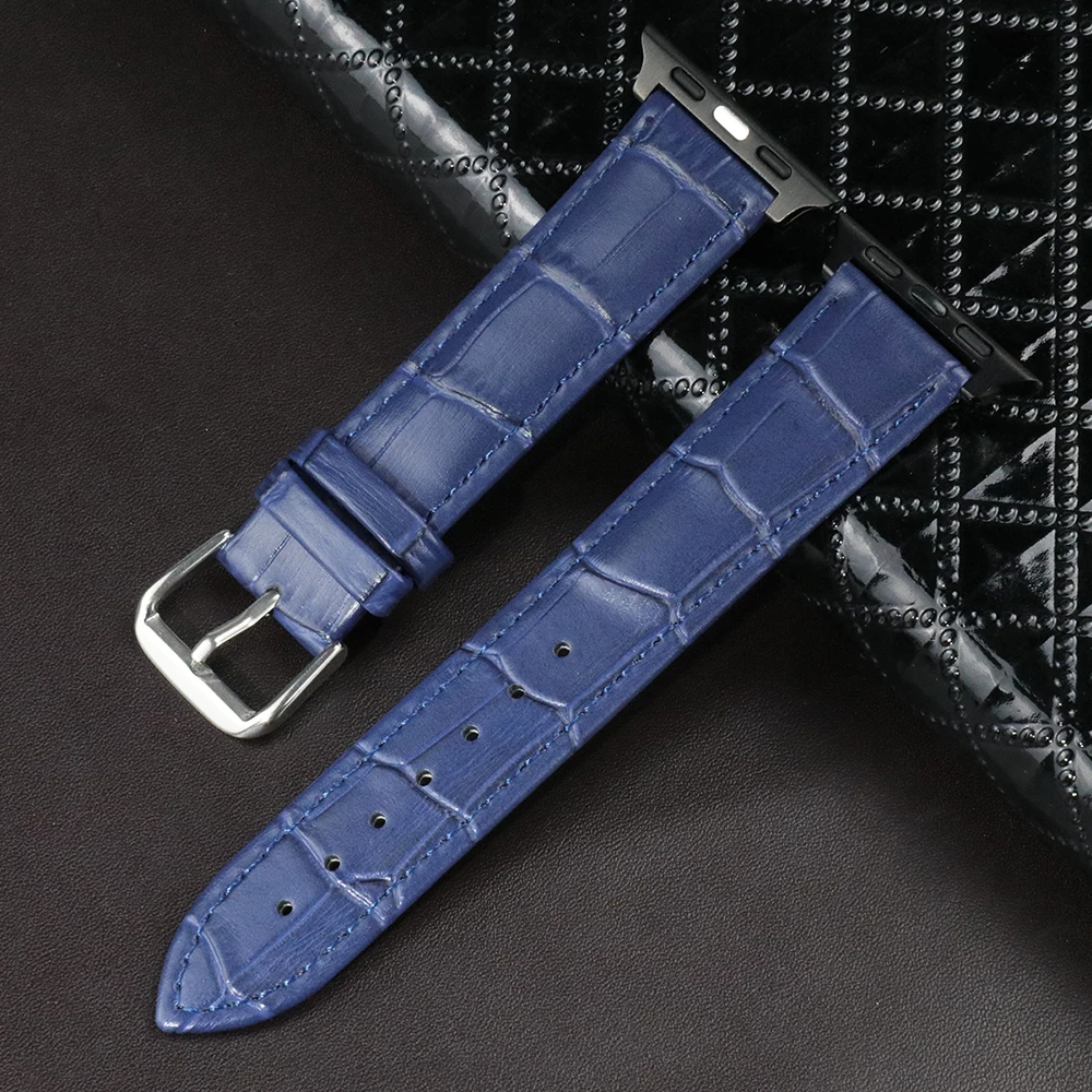 Ремешок из натуральной кожи животного 38 40 мм черный коричневый ремешок Apple Watch Series